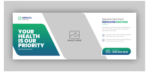 Medical healthcare facebook timeline cover and web banner template