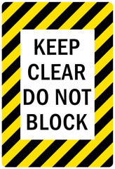 Keep aisle clear warning sign and labels keep clear, do not block - obrazy, fototapety, plakaty