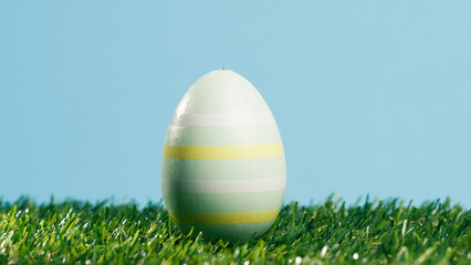 Painted Easter Egg On Blue Background