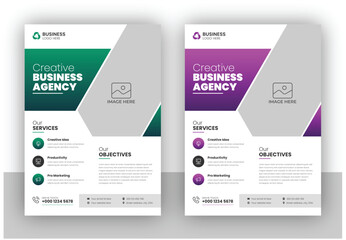 Corporate Business Flyer poster pamphlet anuual report brochure cover design layout background in two colors scheme vector template in A4 size