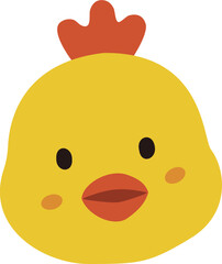 Cute chick head illustration