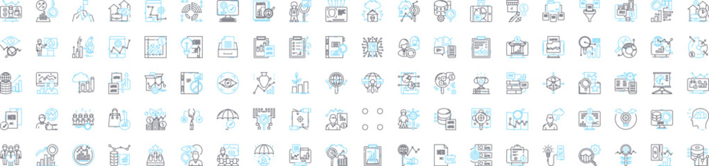 Fototapeta na wymiar Business analysis vector line icons set. Business, Analysis, Strategy, Process, System, Risk, Market illustration outline concept symbols and signs