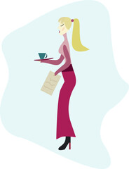 Woman at work vector illustration