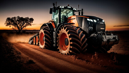 Modern Tractor With Futuristic