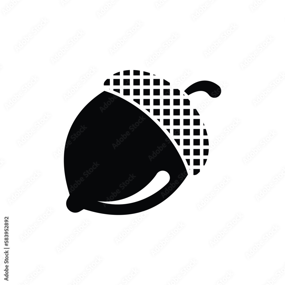 Poster nut acorn icon vector