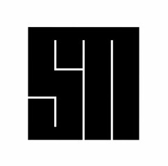 SM ms and ns monogram logo isolated on white background