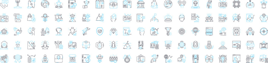 Strategy process vector line icons set. Planning, Analysis, Execution, Decision-Making, Allocation, Prioritization, Alignment illustration outline concept symbols and signs