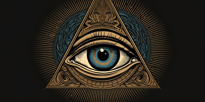 All-seeing Eye. The Eye of Providence. generative ai	