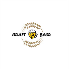 a beer drink logo with illustration design vector