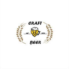 a beer drink logo with illustration design vector