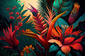 abstract background of a tropical flowers