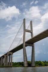 Certical shot of the Talmadge Memorial Bridge in Savannah, Georgia