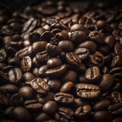 Fragrant coffee beans. Generative AI.
