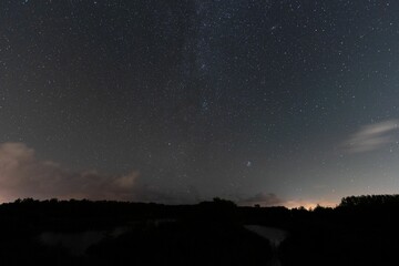 Fototapeta premium Scenic view of the beautiful stars seen on a clear night while stargazing