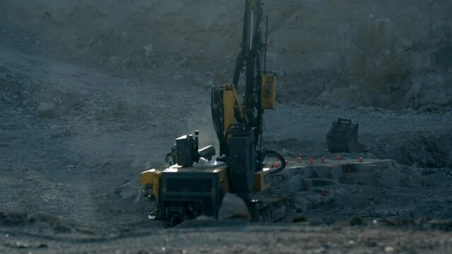 View of the hydraulic rock drill
