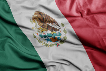 Naklejka premium waving national flag of mexico .macro shot. 3D illustration