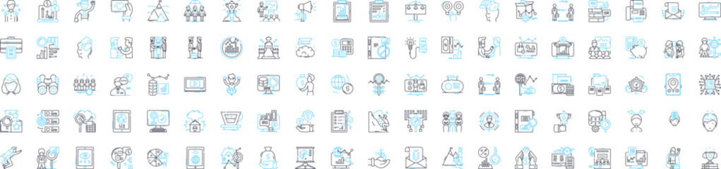 Financial business vector line icons set. Finance, Business, Bank, Investment, Stock, Bonds, Insurance illustration outline concept symbols and signs