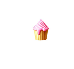 Cartoon cake with fruit filling on a white background. Vector illustration