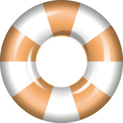 3D Classic Striped orange white waterproof swimming ring summer rubber ring Swim Float