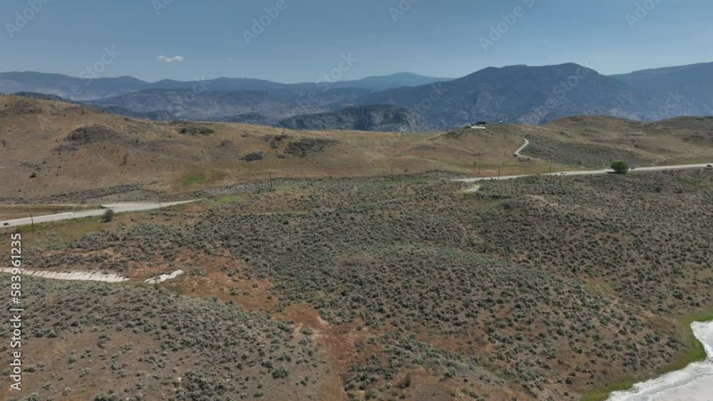 Sticker drone view of osoyoos town in okanagan valley region of british columbia, canada.