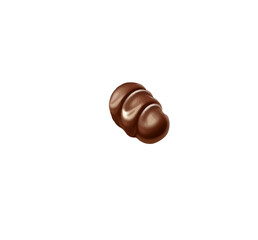 Cartoon chocolate cake or brownie with soufflé isolated on white background. Vector illustration