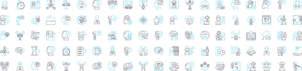 Personal productivity vector line icons set. Productivity, Personal, Time, Management, Goals, Plan, Success illustration outline concept symbols and signs