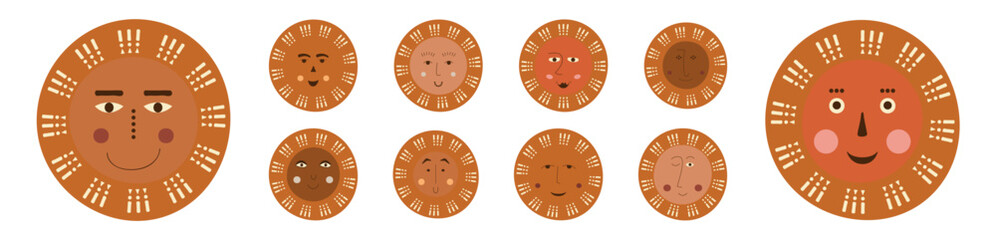 Male bizzare visage, abstract personage, mascot design, funny face, cute icon.