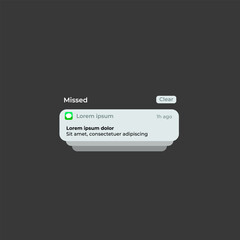 Notification Boxes Template for Iphone. Smartphone Message Interface. Vector illustration. Android. Smartphone. IMessages. We Chat. Line. Whatsapp. Samsung Galaxy