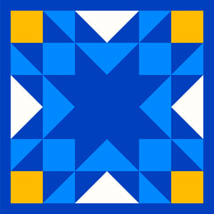 Abstract geometric star pattern inspired by duvet quilting