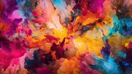 Fototapeta na wymiar Extravagant color mix, alcohol ink presentation, abstract background with liquid texture. Watercolor illustration. Generative AI.