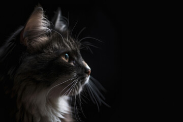 black cat portrait, Generative AI