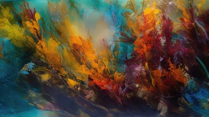 Whispering of nature. Alcohol ink abstract background. Striking image. Generative AI. 