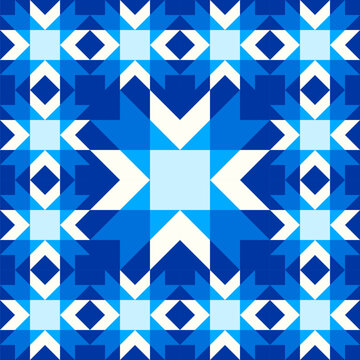 Abstract geometric star pattern inspired by duvet quilting