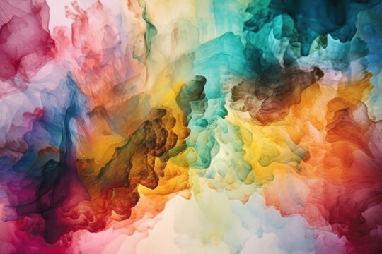 Abstract colorful painted Watercolor Background generative ai