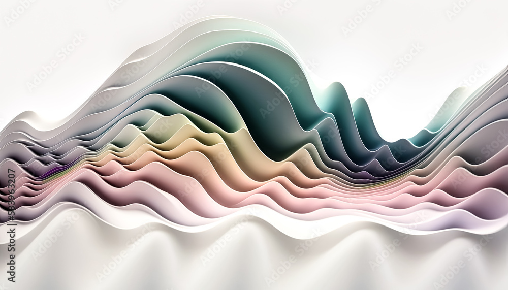 Poster a spirited scene of hues, melded in waves, cascading against a simple backdrop - generative ai.