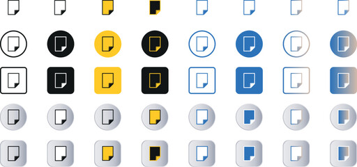 Paper Documents Icons, File Icon, Folded Written Paper Icon Set with 40 Styles