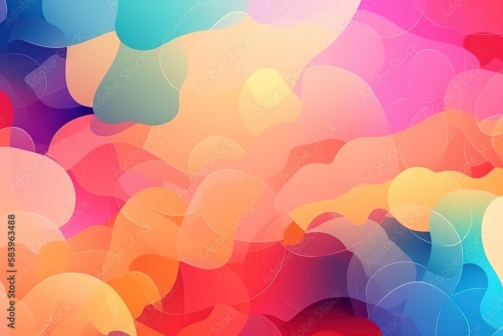 Poster a colorful abstract background with a lot of different shapes and colors. generative ai