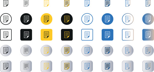 Paper Documents Icons, File Icon, Folded Written Paper Icon Set with 40 Styles