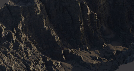 Fototapeta na wymiar 3D renders - front view - Abstract mountains