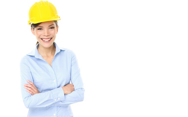 Engineer entrepreneur or architect business woman. Portrait of smiling happy proud confident young...