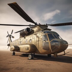 Fototapeta na wymiar Military Transport Helicopter