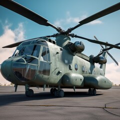 Fototapeta na wymiar Military Transport Helicopter