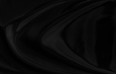 Black gray satin dark fabric texture luxurious shiny that is abstract silk cloth background with patterns soft waves blur beautiful.