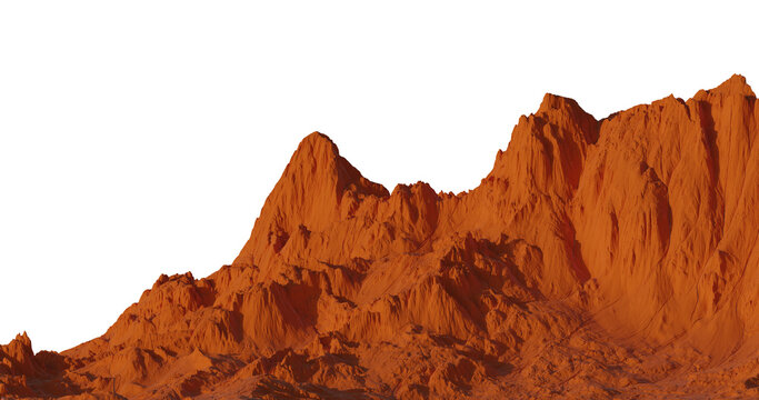 3D renders - mountains - landscapes - isolated PNG images