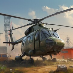 Fototapeta na wymiar Helicopter Game Art
