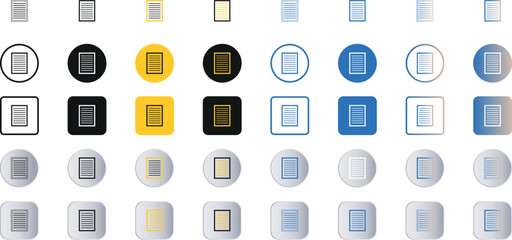 Paper Documents Icons, File Icon, Folded Written Paper Icon Set with 40 Styles