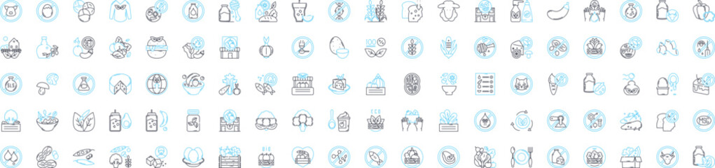 vegetarian nutrition vector line icons set. Vegetarian, Nutrition, Plant-based, Diet, Protein, Vitamins, Grains illustration outline concept symbols and signs