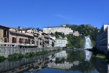 Fototapeta na wymiar The waterfalls of Isola del Liri, Italy.