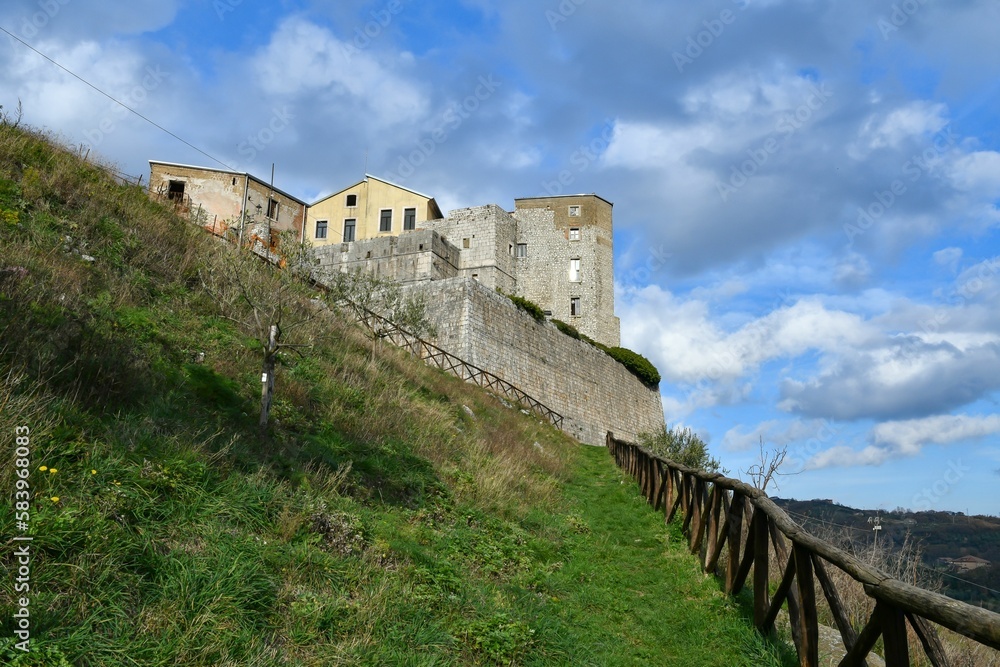 Canvas Prints The Italian village of Montesarchio.