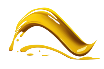 yellow brush stroke watercolor liquid isolated on white background.Generative AI